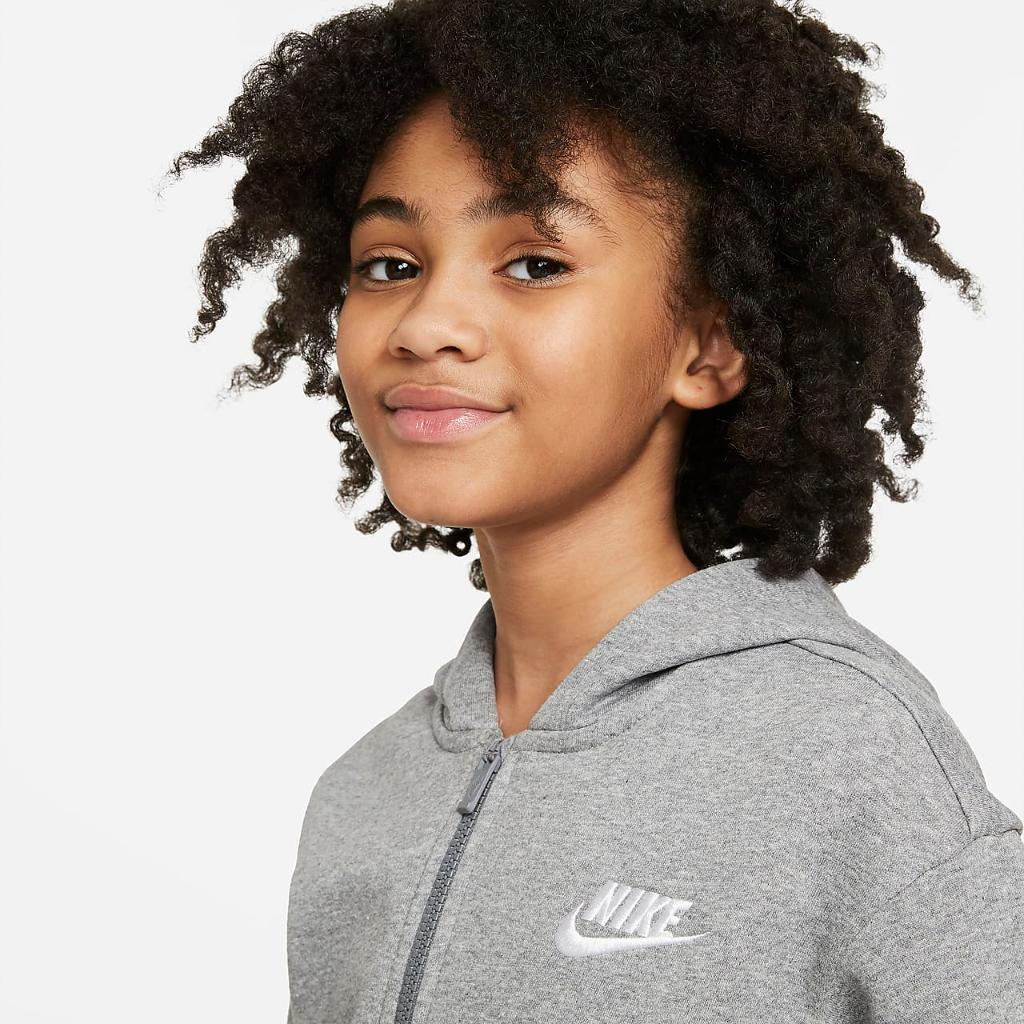 Nike Sportswear Club Fleece Big Kids&#039; (Girls&#039;) Full-Zip Hoodie DC7118-091