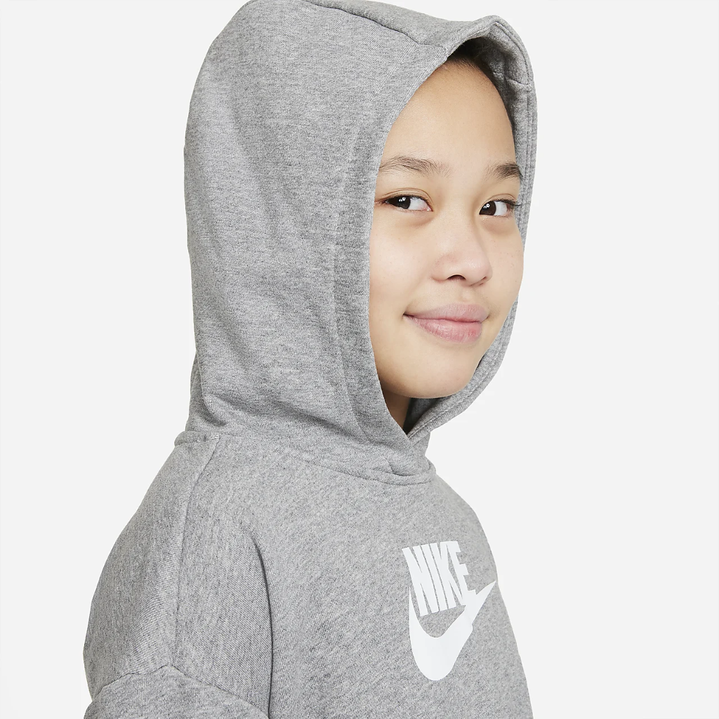 Nike Sportswear Club Big Kids&#039; (Girls&#039;) French Terry Cropped Hoodie DC7210-091