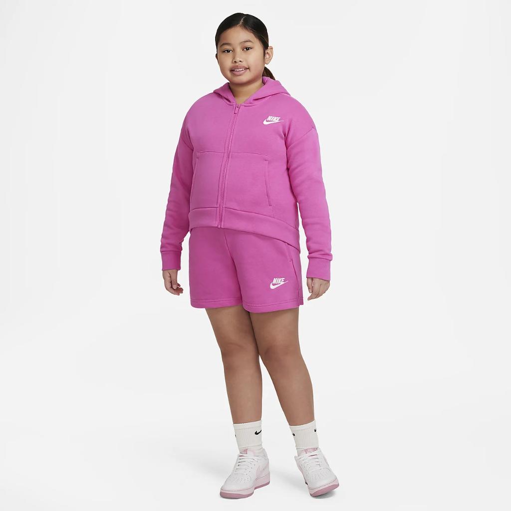 Nike Sportswear Club Fleece Big Kids&#039; (Girls&#039;) Full-Zip Hoodie (Extended Size) DC7662-623