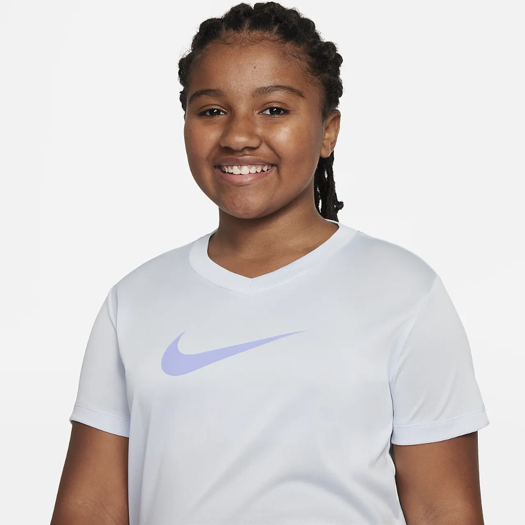 Nike Dri-FIT Big Kids&#039; (Girls&#039;) Training T-Shirt (Extended Size) DC9959-085