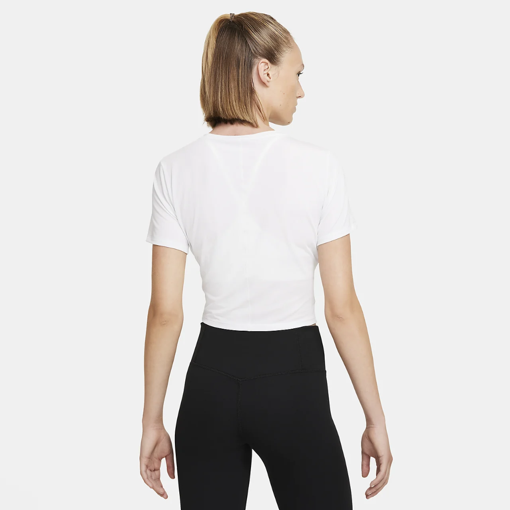 Nike Dri-FIT One Luxe Women&#039;s Twist Standard Fit Short-Sleeve Top DD4921-100