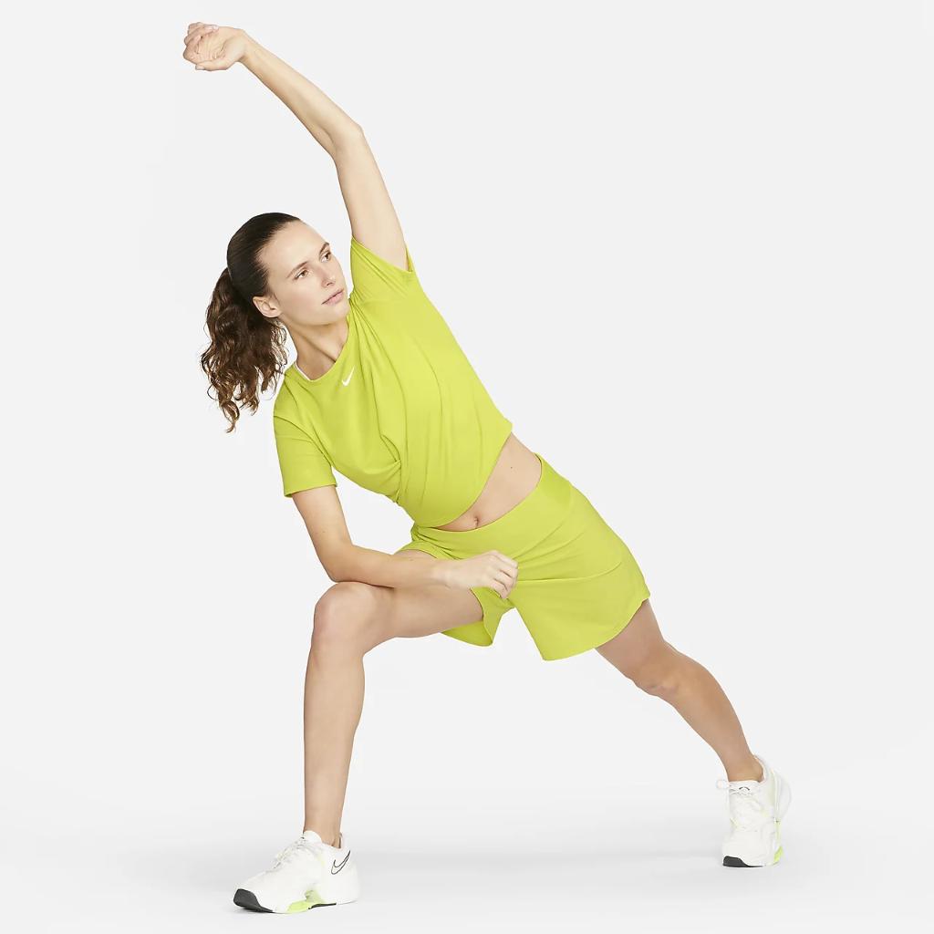 Nike Dri-FIT One Luxe Women&#039;s Twist Cropped Short-Sleeve Top DD4921-308