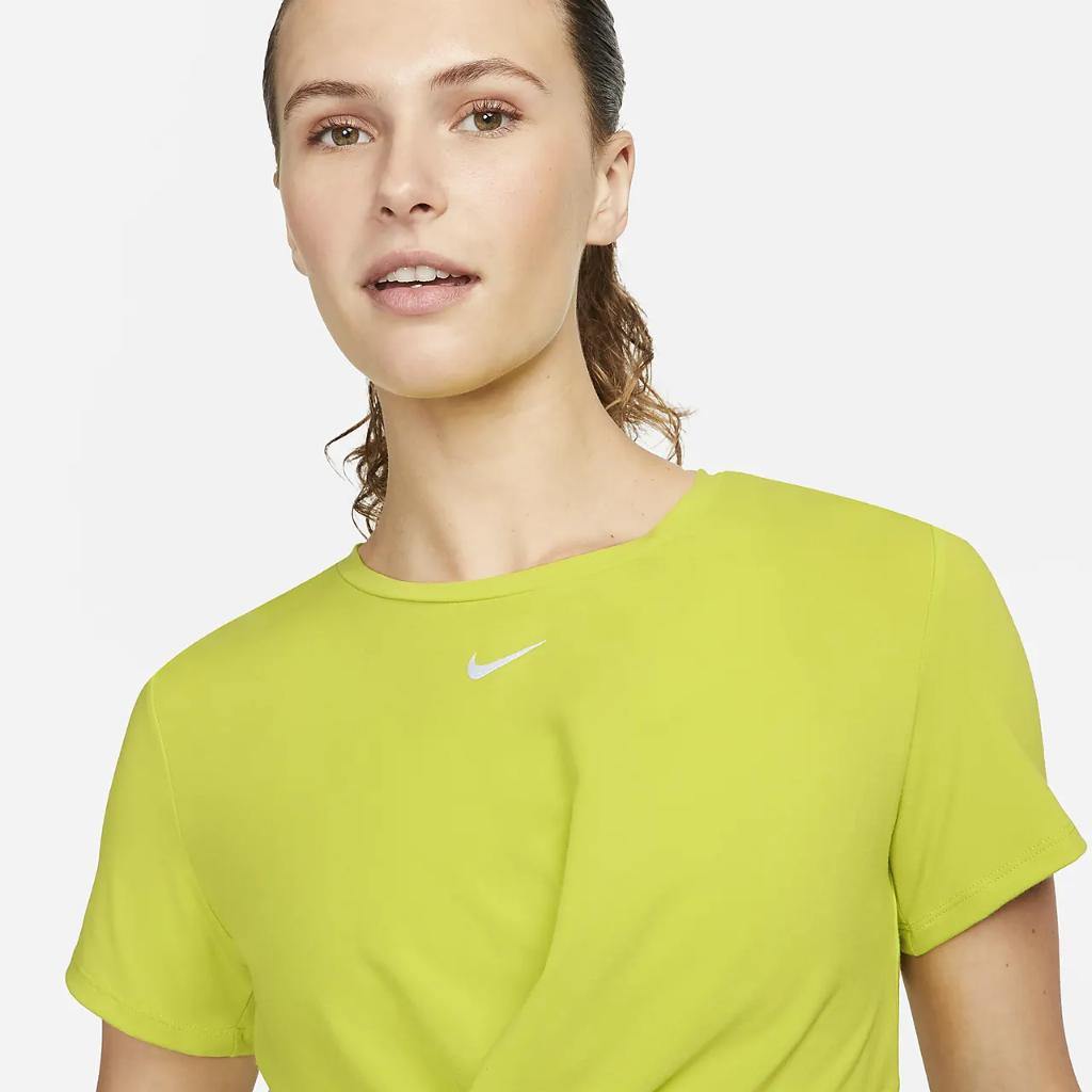 Nike Dri-FIT One Luxe Women&#039;s Twist Cropped Short-Sleeve Top DD4921-308