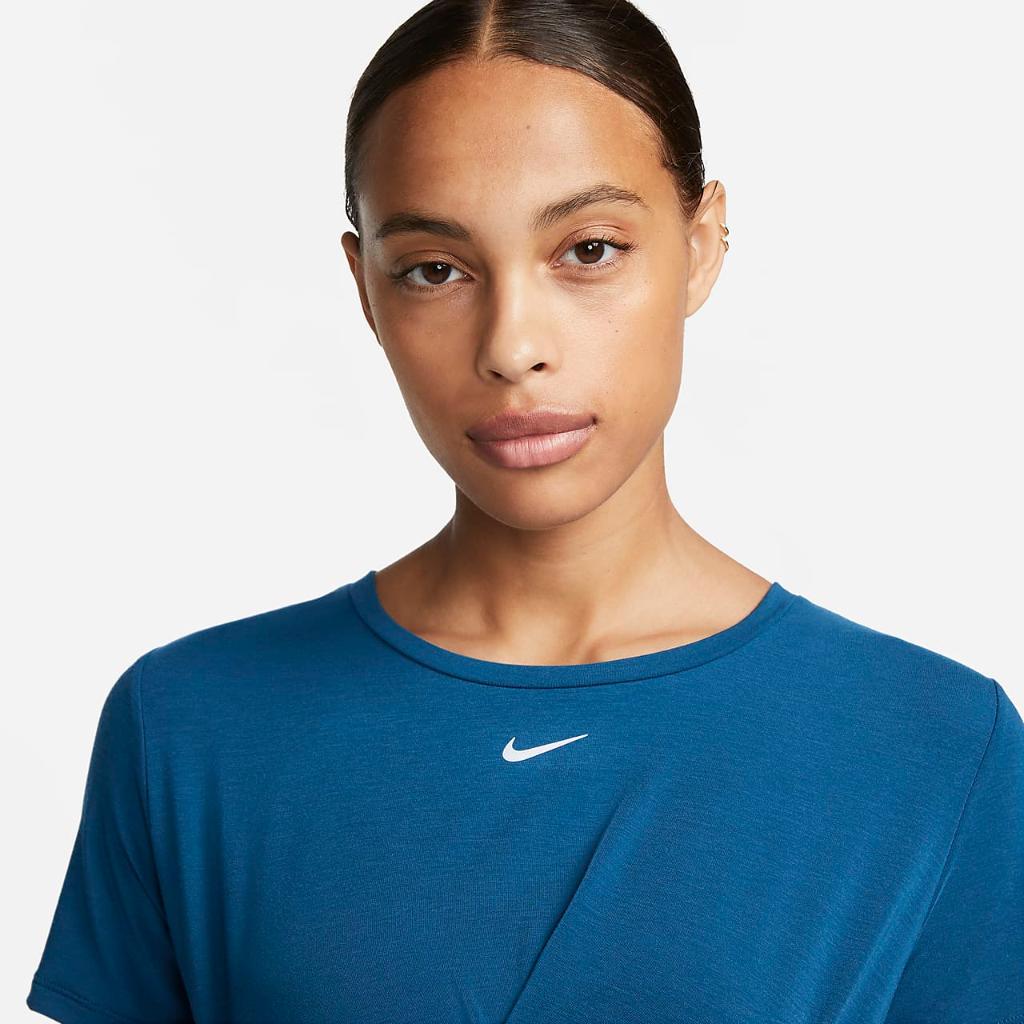 Nike Dri-FIT One Luxe Women&#039;s Twist Cropped Short-Sleeve Top DD4921-460