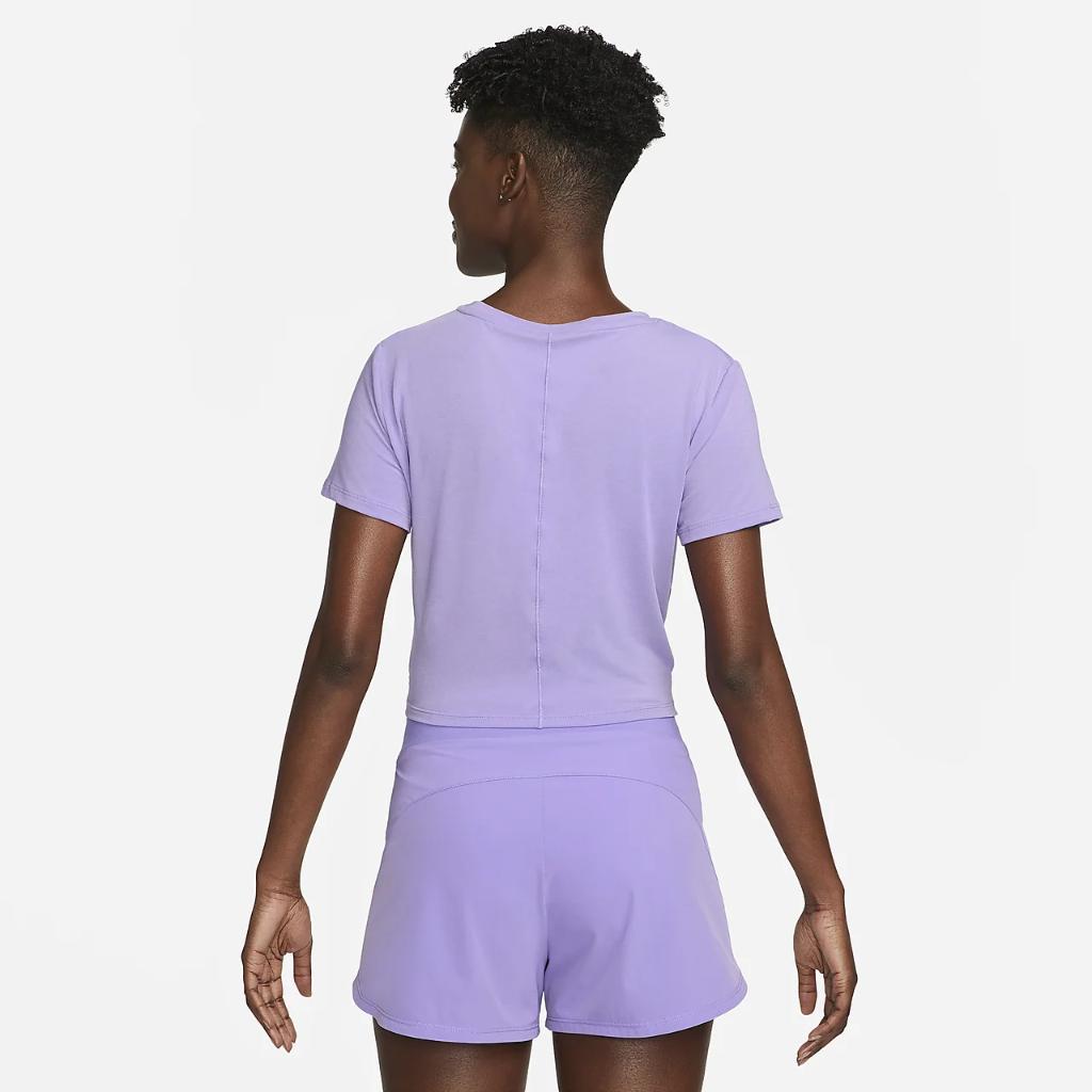 Nike Dri-FIT One Luxe Women&#039;s Twist Cropped Short-Sleeve Top DD4921-567