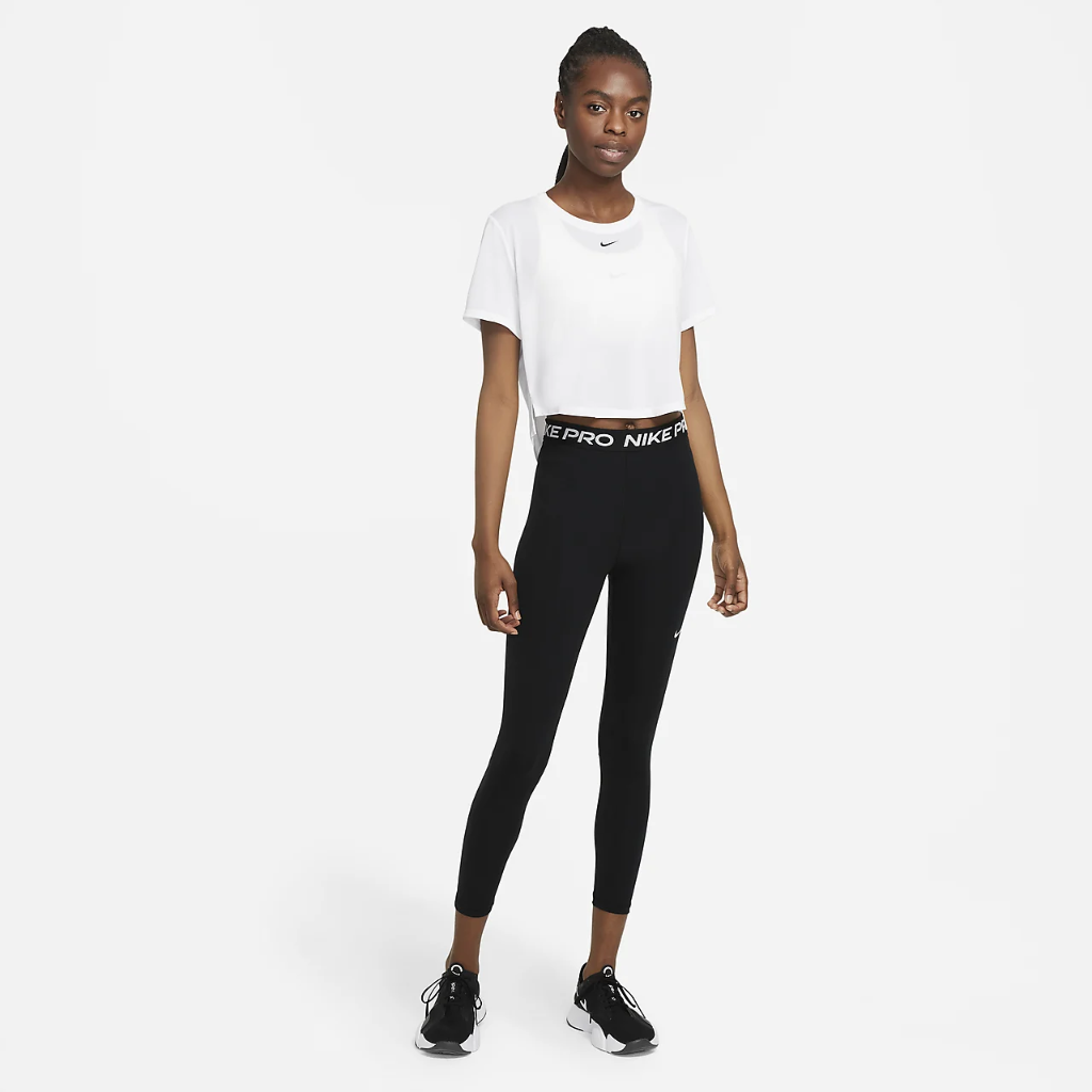 Nike Dri-FIT One Women&#039;s Standard Fit Short-Sleeve Cropped Top DD4954-100