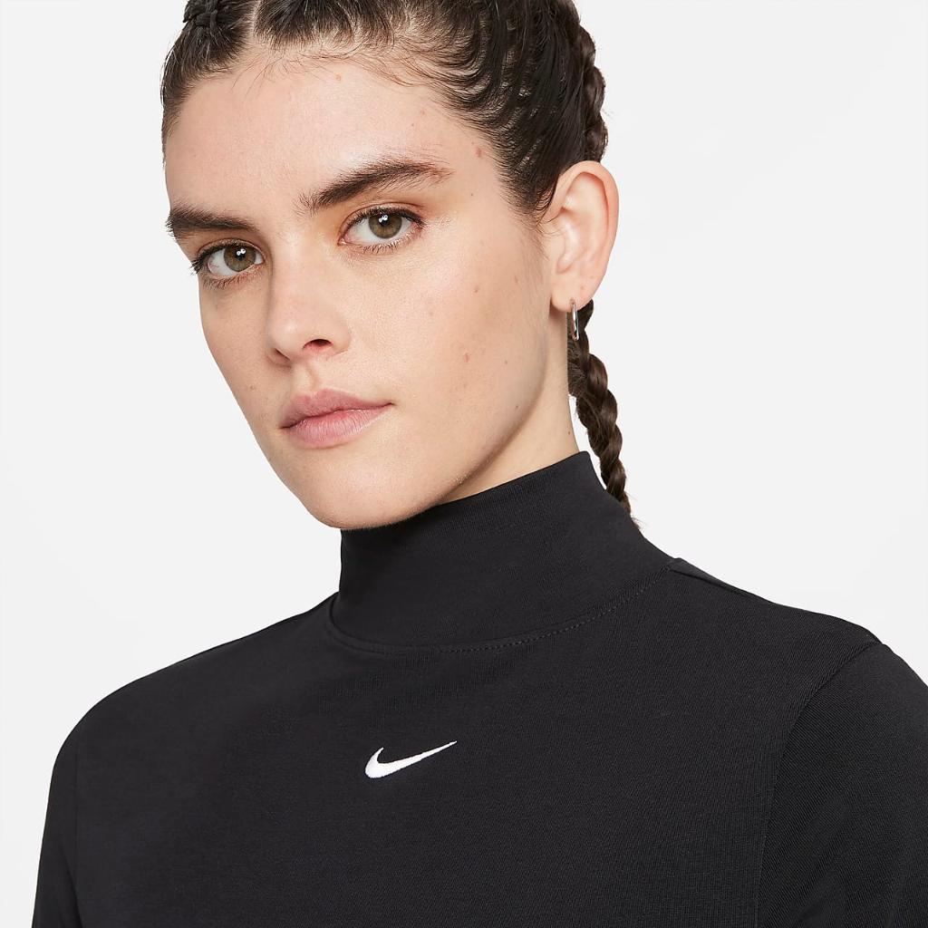 Nike Sportswear Collection Essentials Women&#039;s Long-Sleeve Mock Top DD5882-010