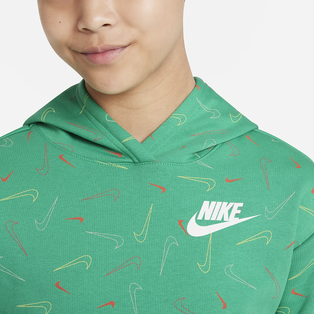 Nike Sportswear Big Kids&#039; (Girls&#039;) Printed Fleece Hoodie DD7377-372