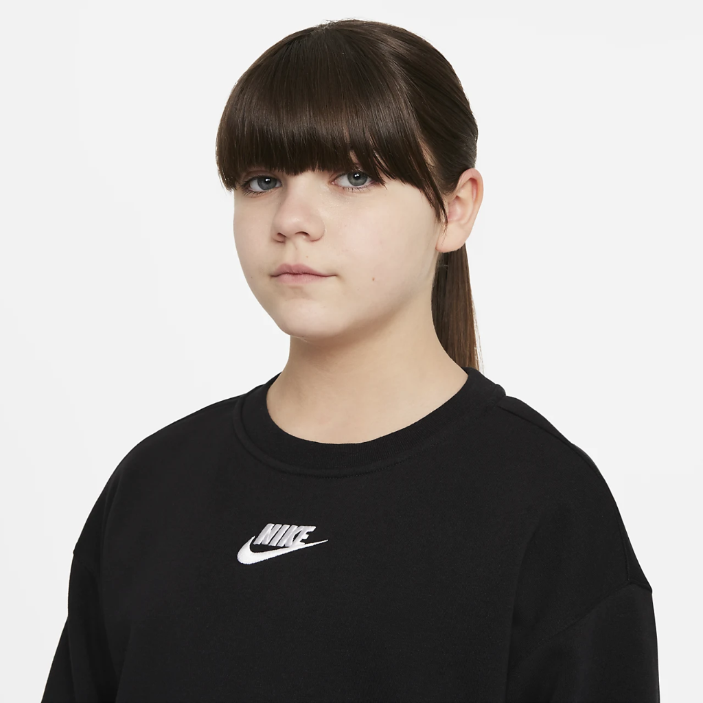 Nike Sportswear Club Fleece Big Kids&#039; (Girls&#039;) Crew (Extended Size) DD9124-010
