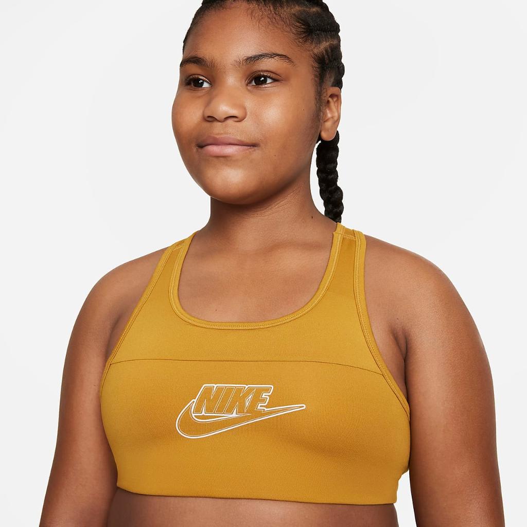 Nike Dri-FIT Swoosh Big Kids&#039; (Girls&#039;) Sports Bra (Extended Size) DD9146-772