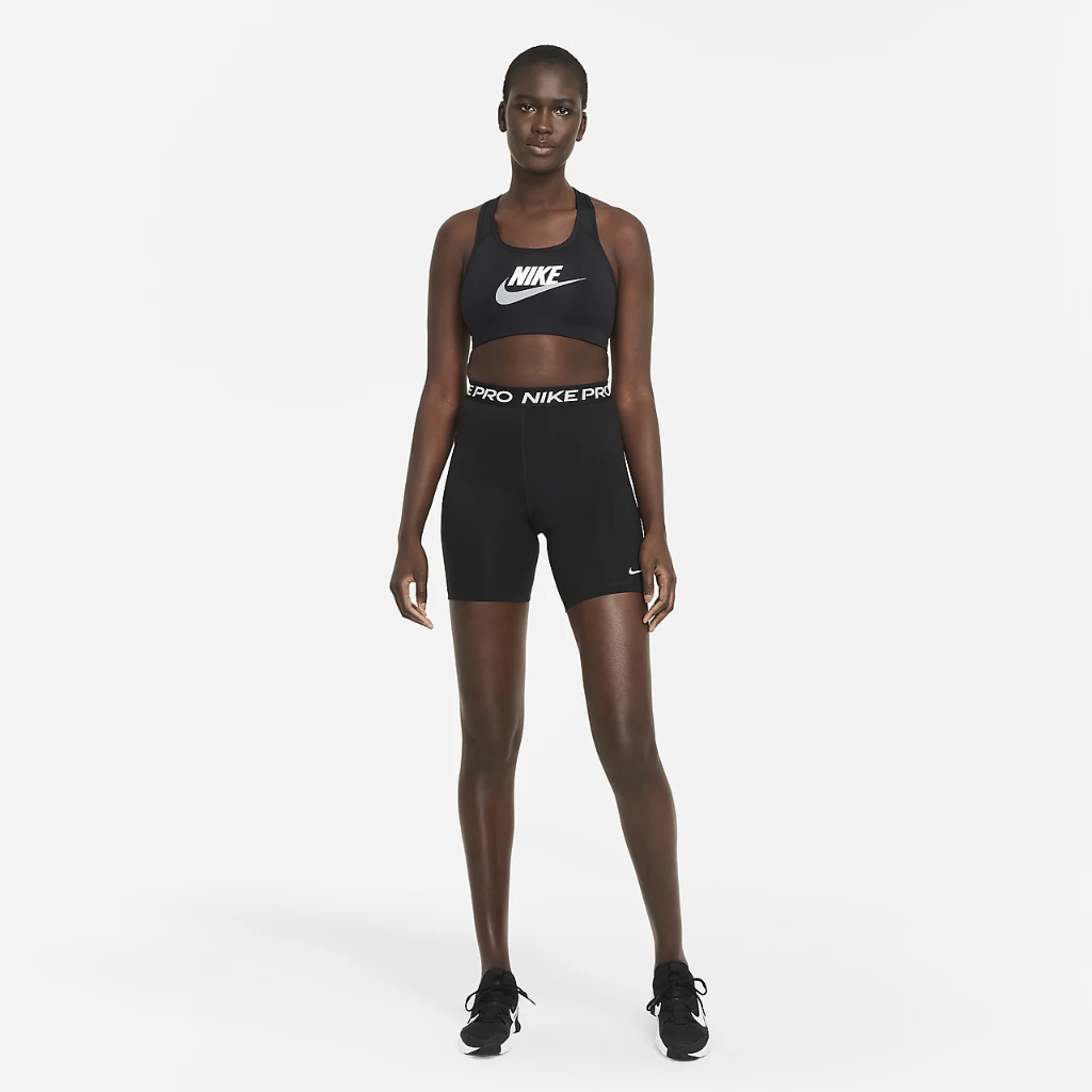 Nike Dri-FIT Swoosh Women&#039;s Medium-Support 1-Piece Pad Graphic Sports Bra DM0579-010