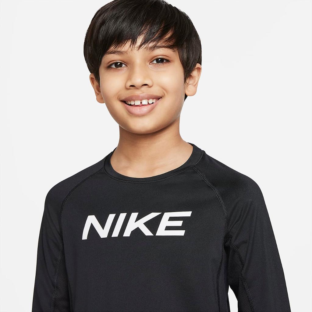 Nike Pro Dri-FIT Big Kids&#039; (Boys&#039;) Long-Sleeve Top DM8529-010