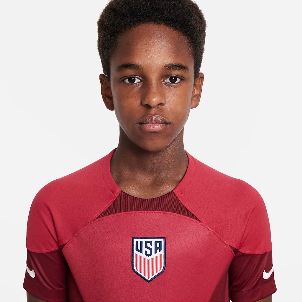 U.S. 2022/23 Stadium Goalkeeper Big Kids&#039; Nike Dri-FIT Short-Sleeve Soccer Jersey DN0847-614