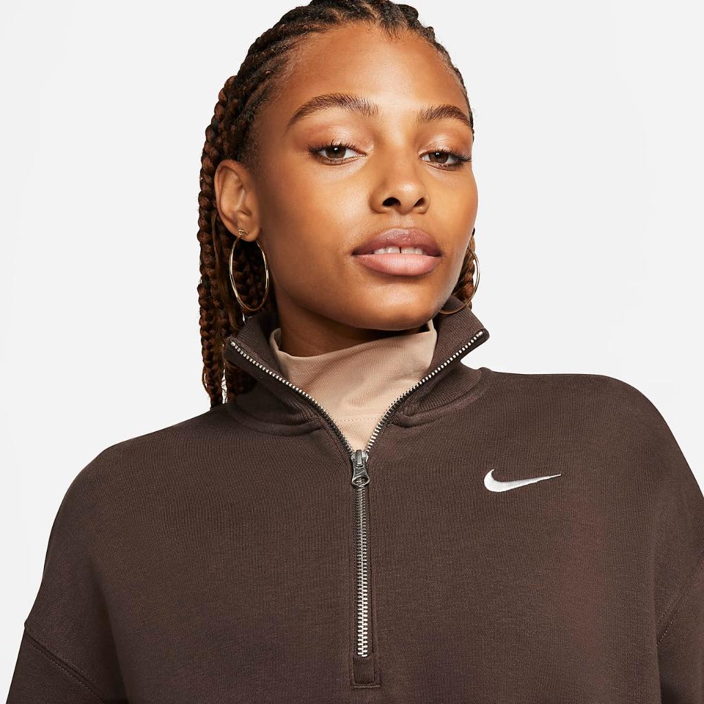 Nike Sportswear Phoenix Fleece Women&#039;s Oversized 1/2-Zip Crop Sweatshirt DQ5767-237
