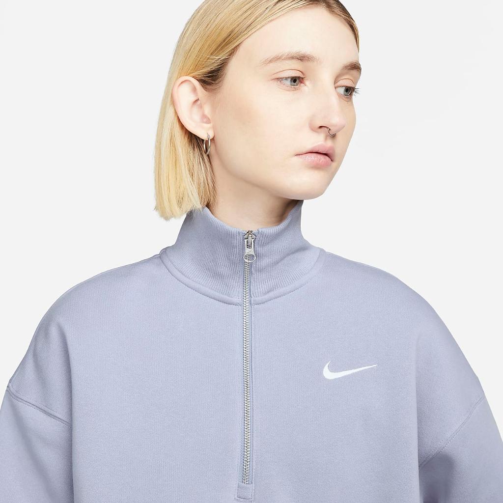 Nike Sportswear Phoenix Fleece Women&#039;s Oversized 1/2-Zip Crop Sweatshirt DQ5767-519