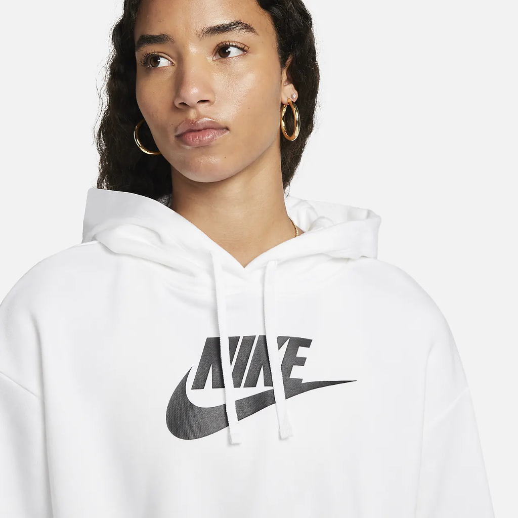 Nike Sportswear Club Fleece Women&#039;s Oversized Crop Graphic Hoodie DQ5850-100