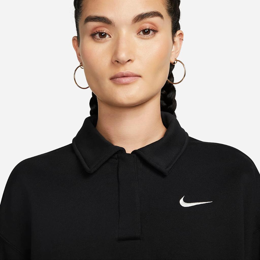 Nike Sportswear Phoenix Fleece Women&#039;s 3/4-Sleeve Crop Polo Sweatshirt DQ5868-010