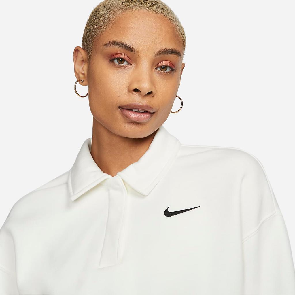 Nike Sportswear Phoenix Fleece Women&#039;s 3/4-Sleeve Crop Polo Sweatshirt DQ5868-133