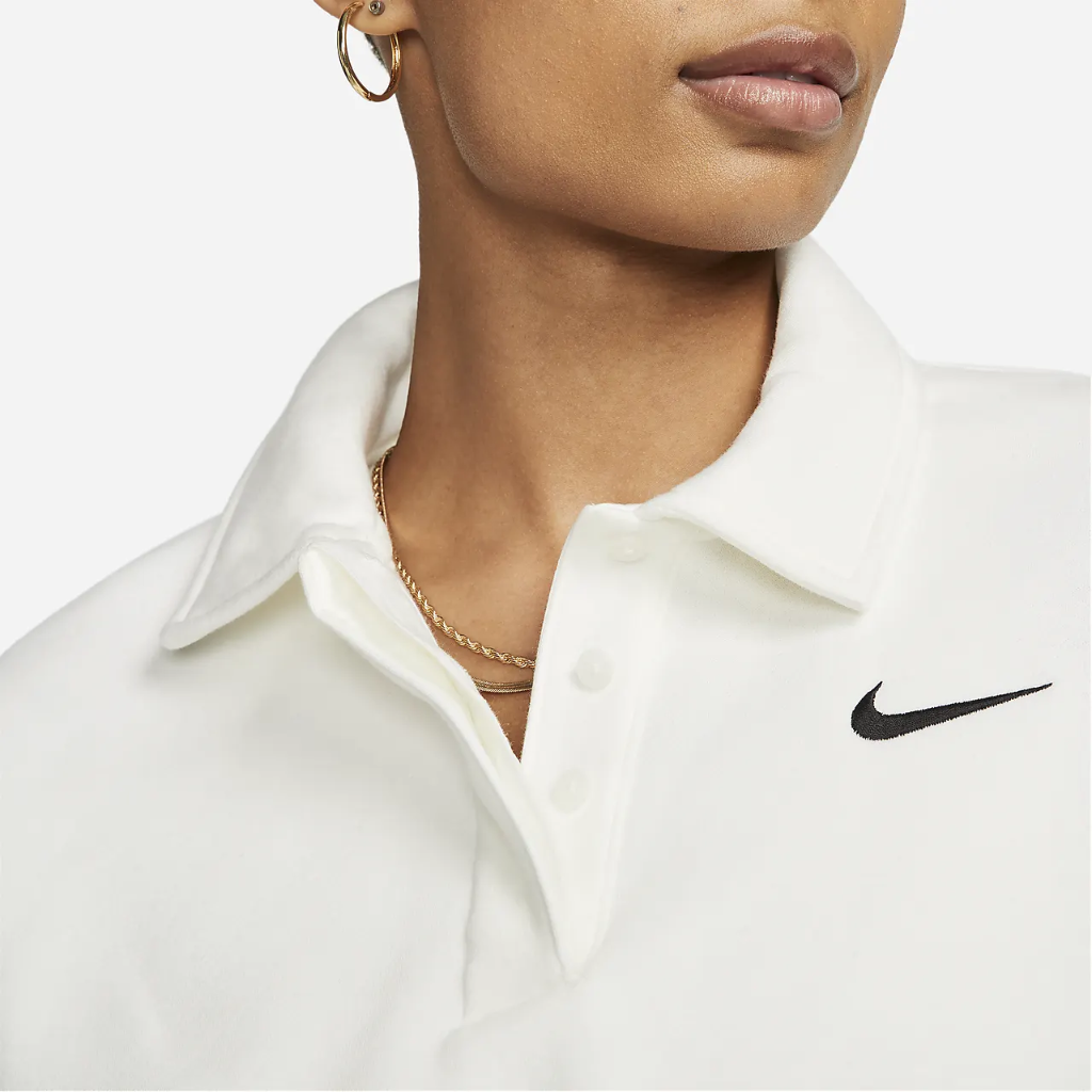 Nike Sportswear Phoenix Fleece Women&#039;s 3/4-Sleeve Crop Polo Sweatshirt DQ5868-133