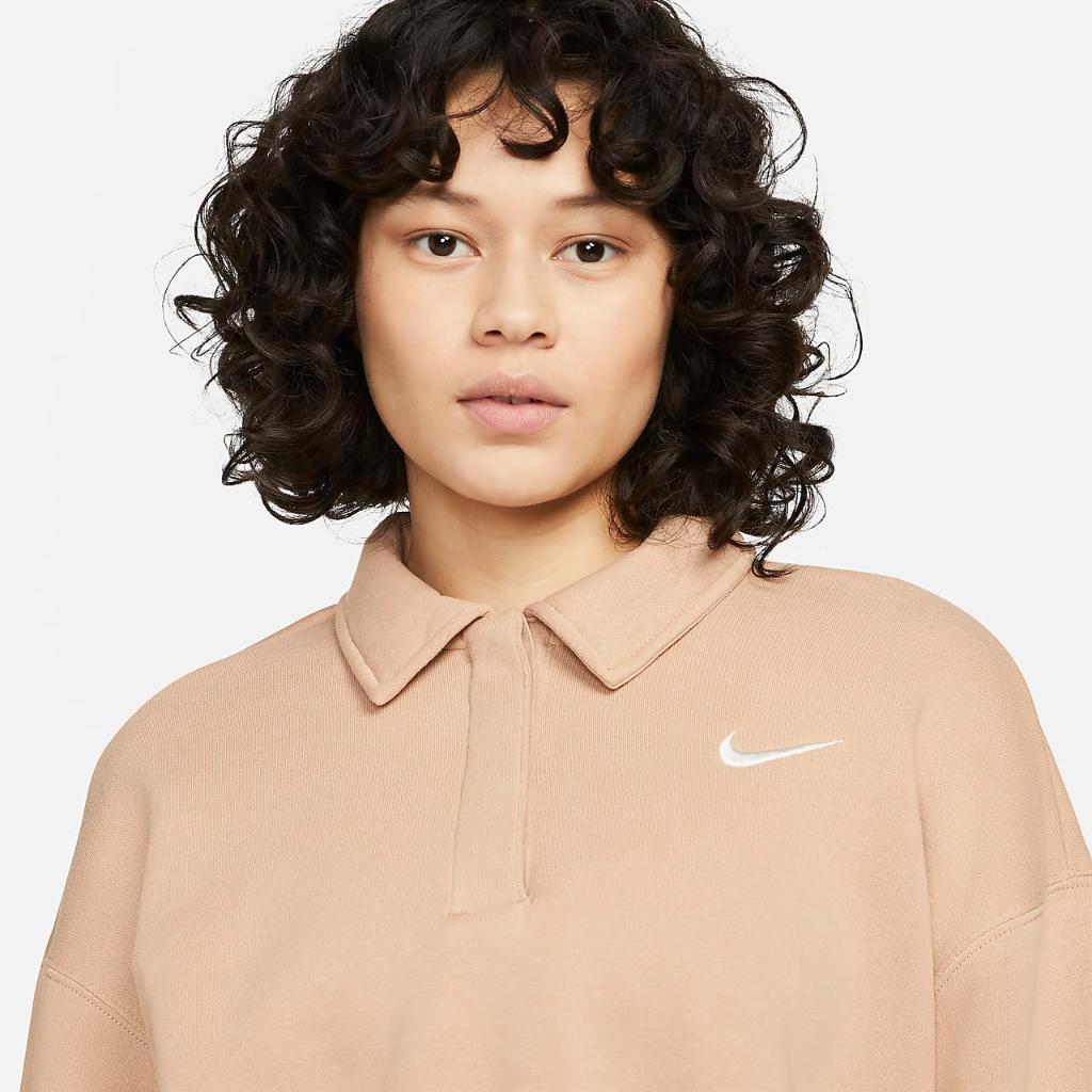 Nike Sportswear Phoenix Fleece Women&#039;s 3/4-Sleeve Crop Polo Sweatshirt DQ5868-200