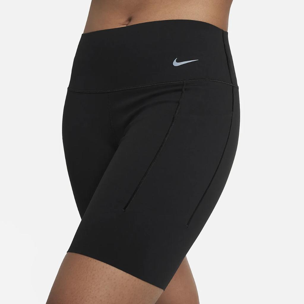 Nike Universa Women&#039;s Medium-Support Mid-Rise 8&quot; Biker Shorts with Pockets DQ5889-010