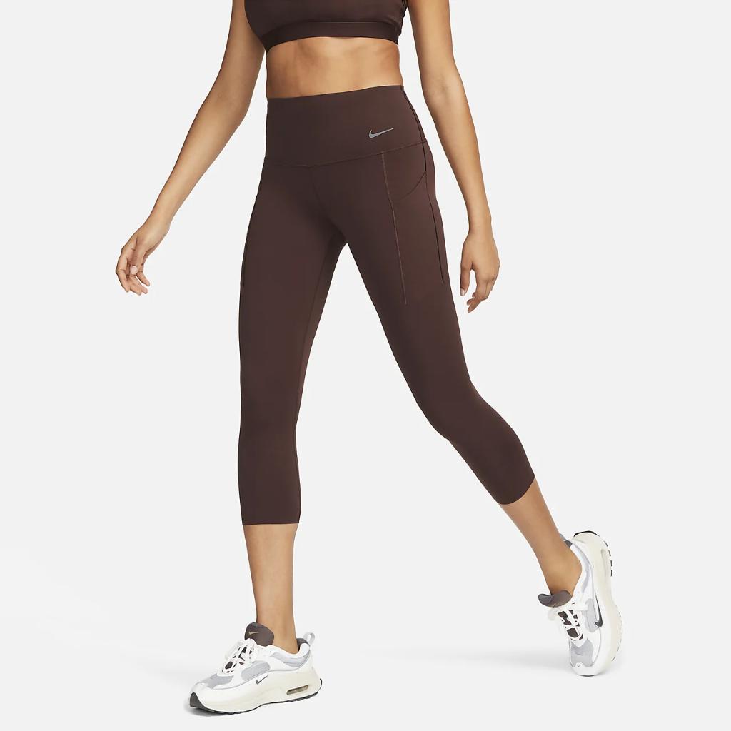 Nike Universa Women&#039;s Medium-Support High-Waisted Cropped Leggings with Pockets DQ5893-227