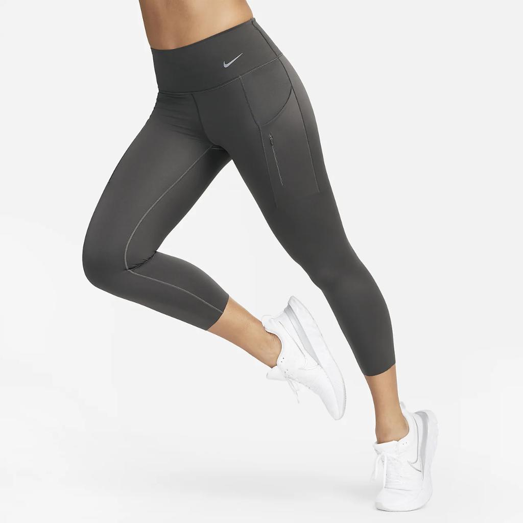 Nike Go Women&#039;s Firm-Support Mid-Rise Cropped Leggings with Pockets DQ5908-254