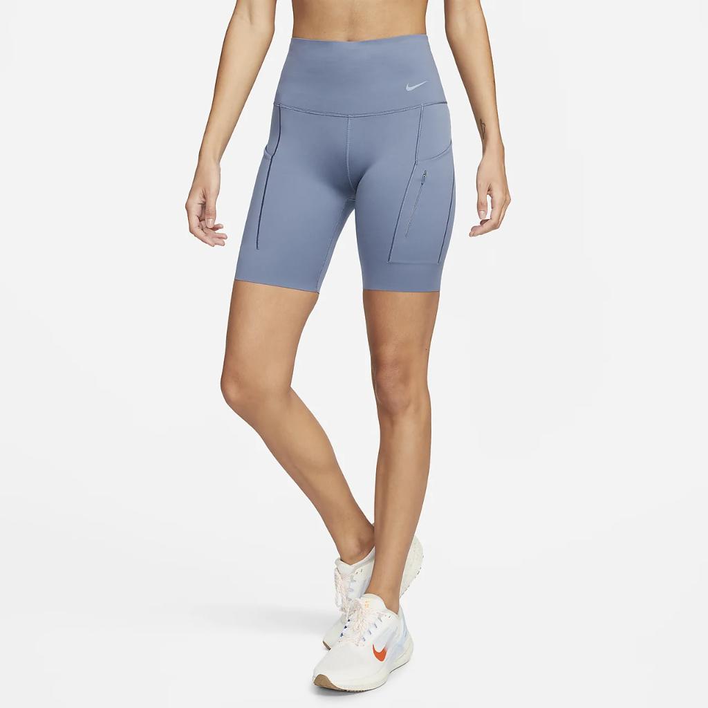 Nike Go Women&#039;s Firm-Support High-Waisted 8&quot; Biker Shorts with Pockets DQ5923-491