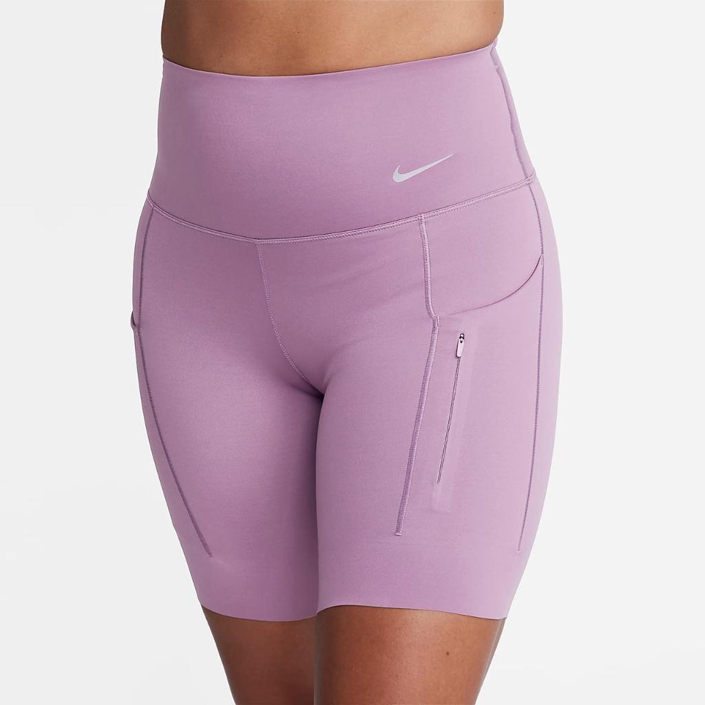 Nike Go Women&#039;s Firm-Support High-Waisted 8&quot; Biker Shorts with Pockets DQ5923-536