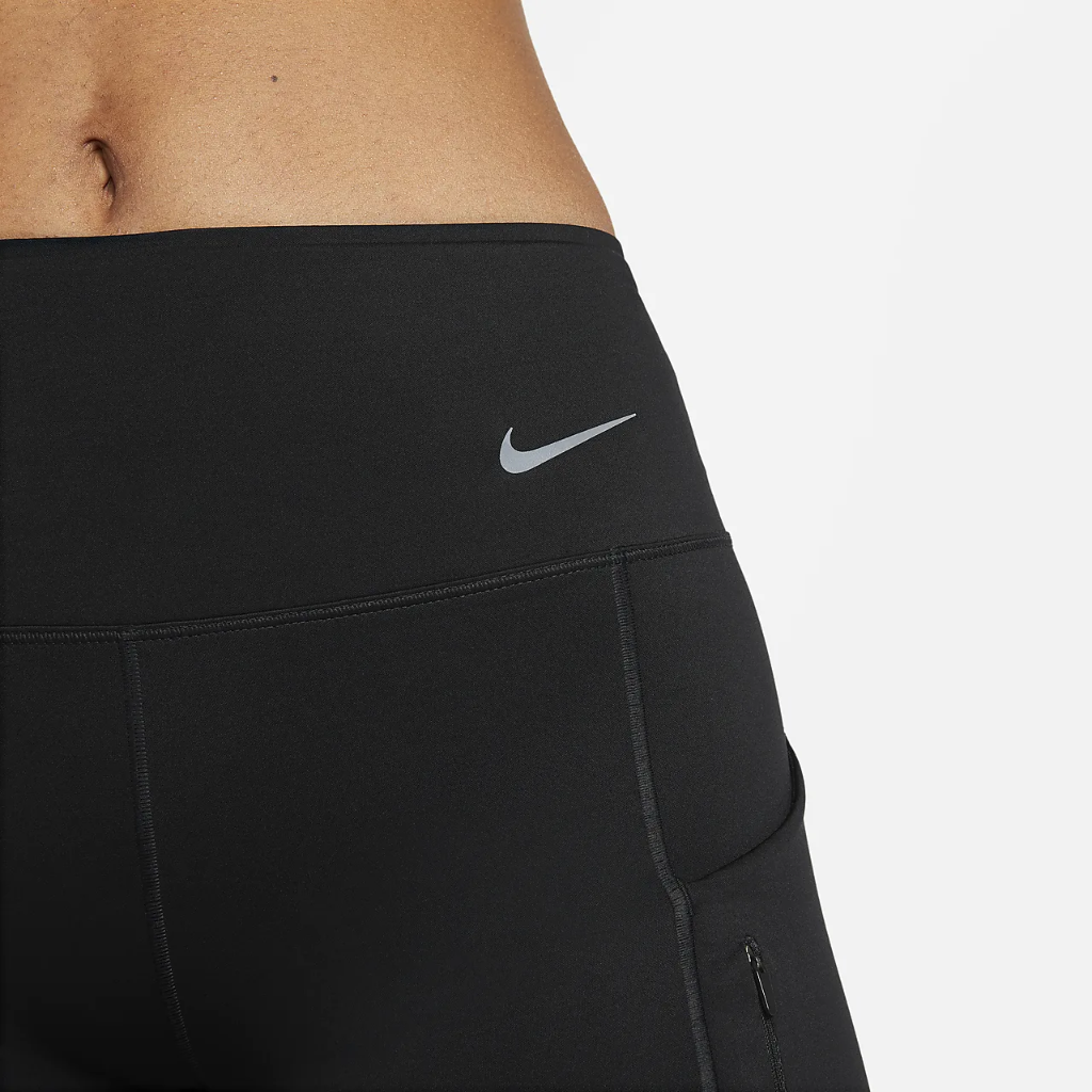 Nike Go Women&#039;s Firm-Support Mid-Rise 8&quot; Biker Shorts with Pockets DQ5925-010