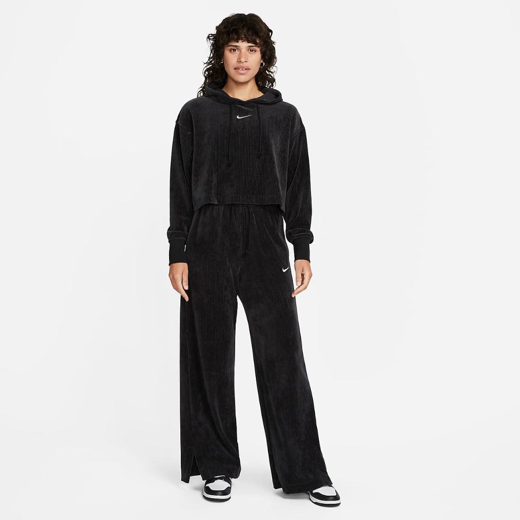 Nike Sportswear Women&#039;s Velour Cropped Pullover Hoodie DQ5927-010