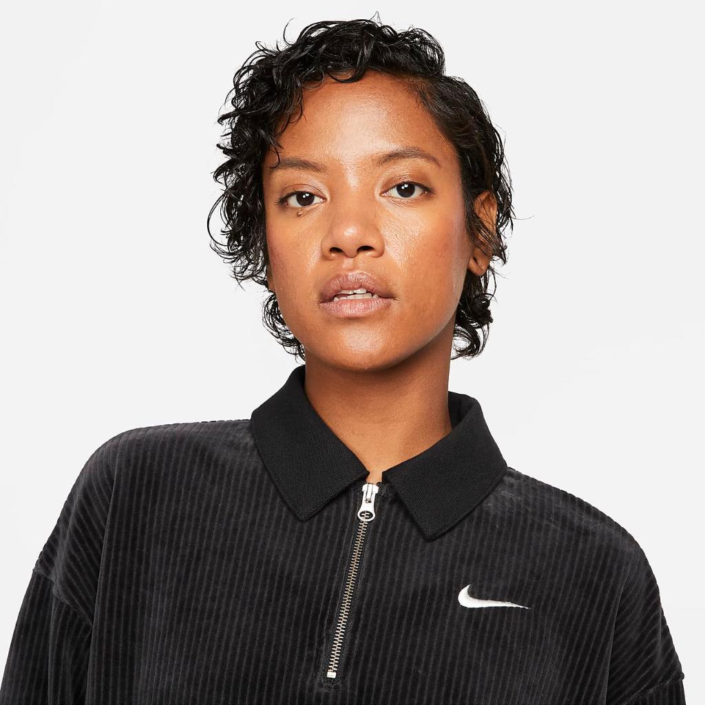 Nike Sportswear Women&#039;s Velour 1/4-Zip Top DQ5938-010