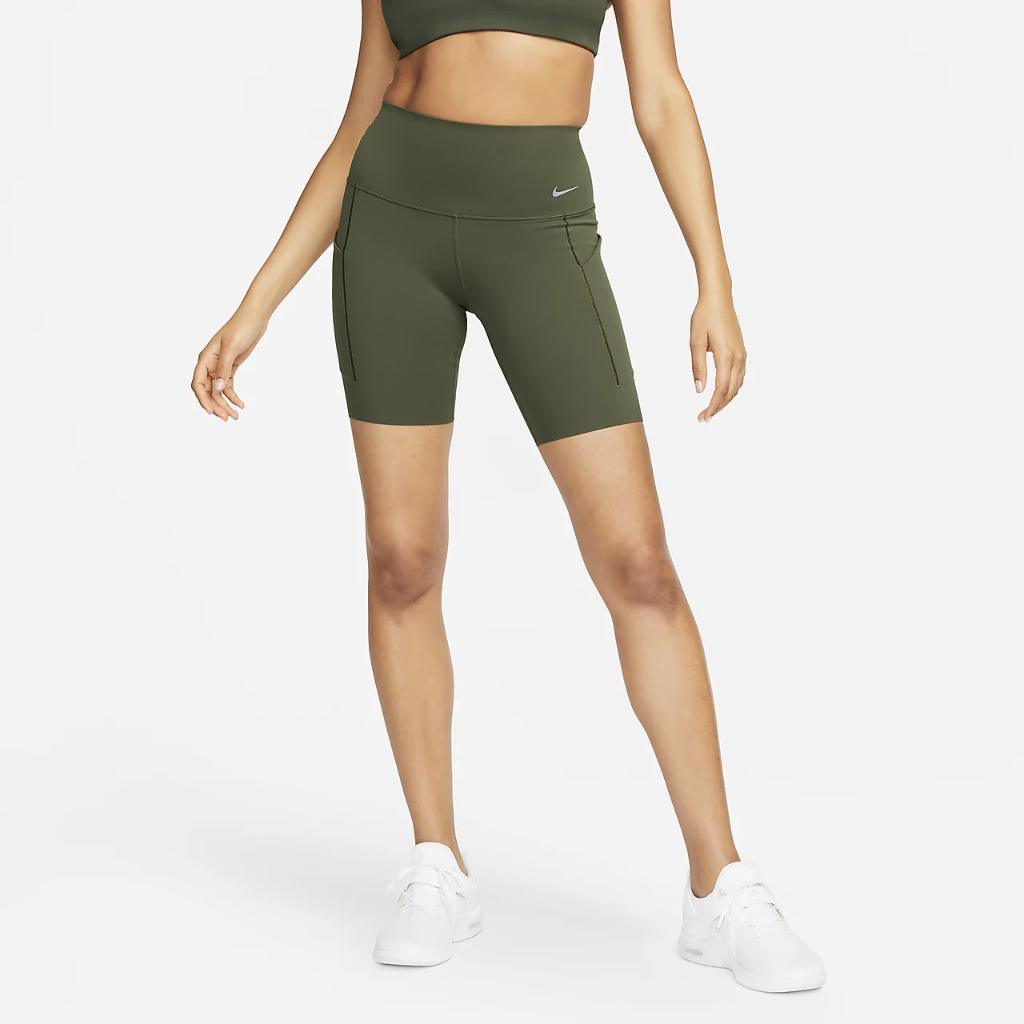 Nike Universa Women&#039;s Medium-Support High-Waisted 8&quot; Biker Shorts with Pockets DQ5994-325