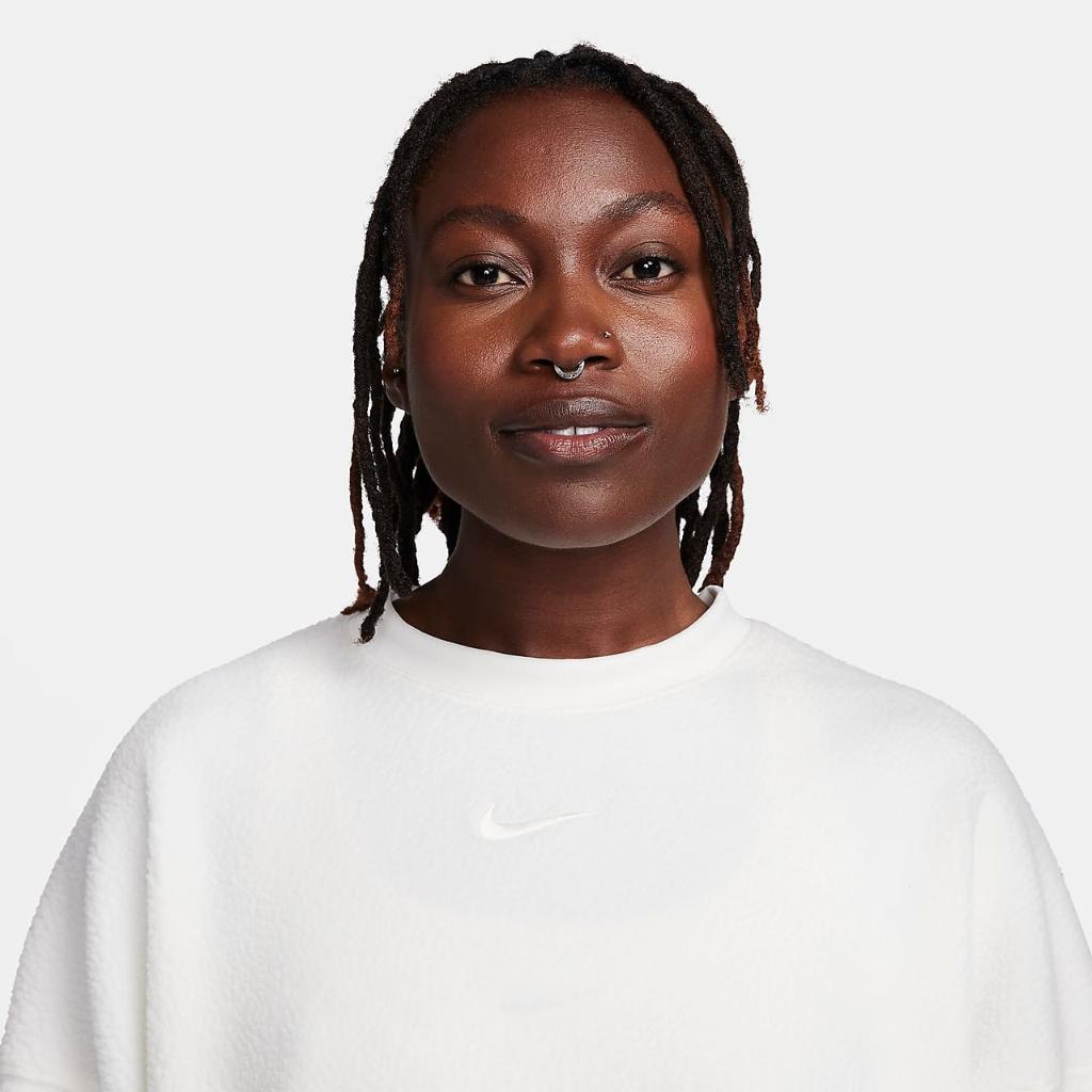 Nike Sportswear Plush Women&#039;s Oversized Crew-Neck Mod Crop Sweatshirt DQ6844-133