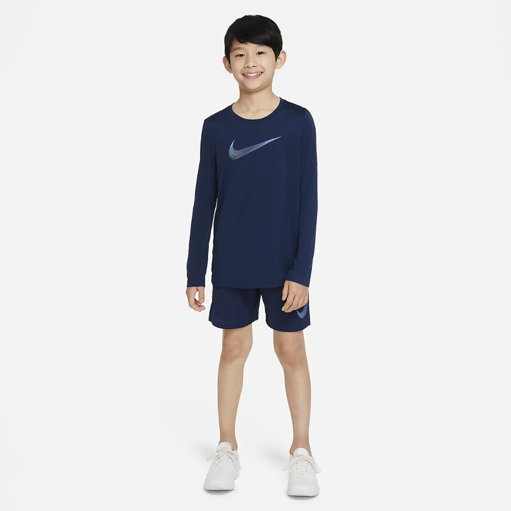 Nike Dri-FIT Big Kids&#039; (Boys&#039;) Long-Sleeve Training Top DQ8811-410