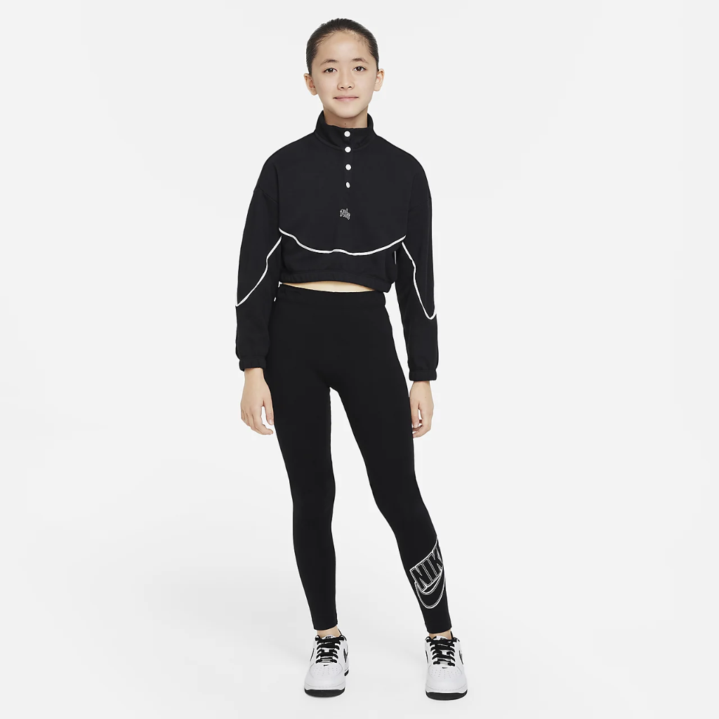 Nike Sportswear Icon Clash Big Kids&#039; (Girls&#039;) Snap Fleece Pullover DQ8997-010