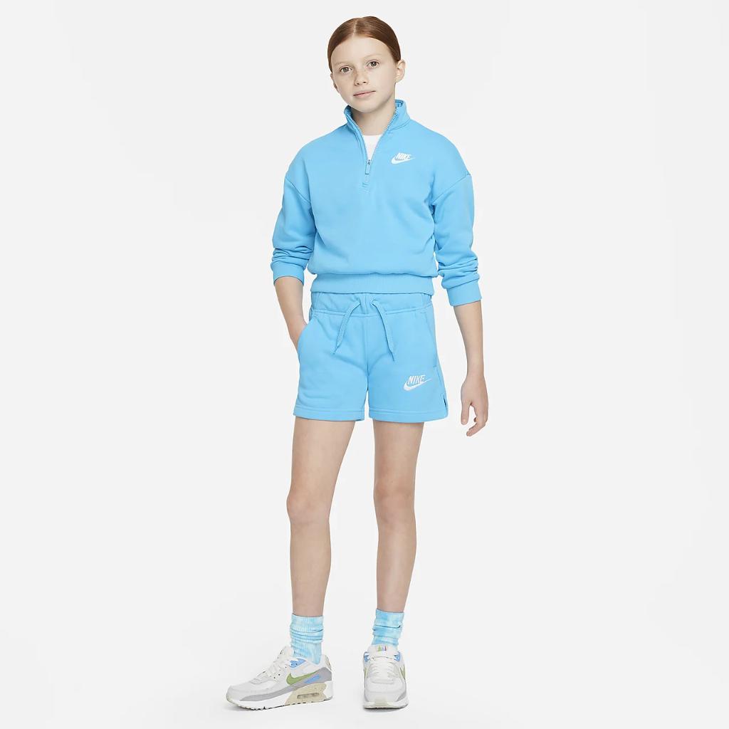 Nike Sportswear Club Fleece Big Kids&#039; (Girls&#039;) 1/2-Zip Top DQ9125-416
