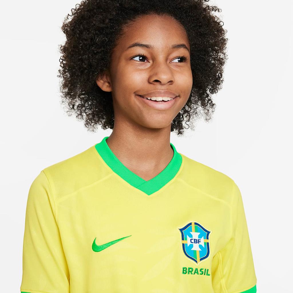 Brazil 2023 Stadium Home Big Kids&#039; Nike Dri-FIT Soccer Jersey DR4030-740