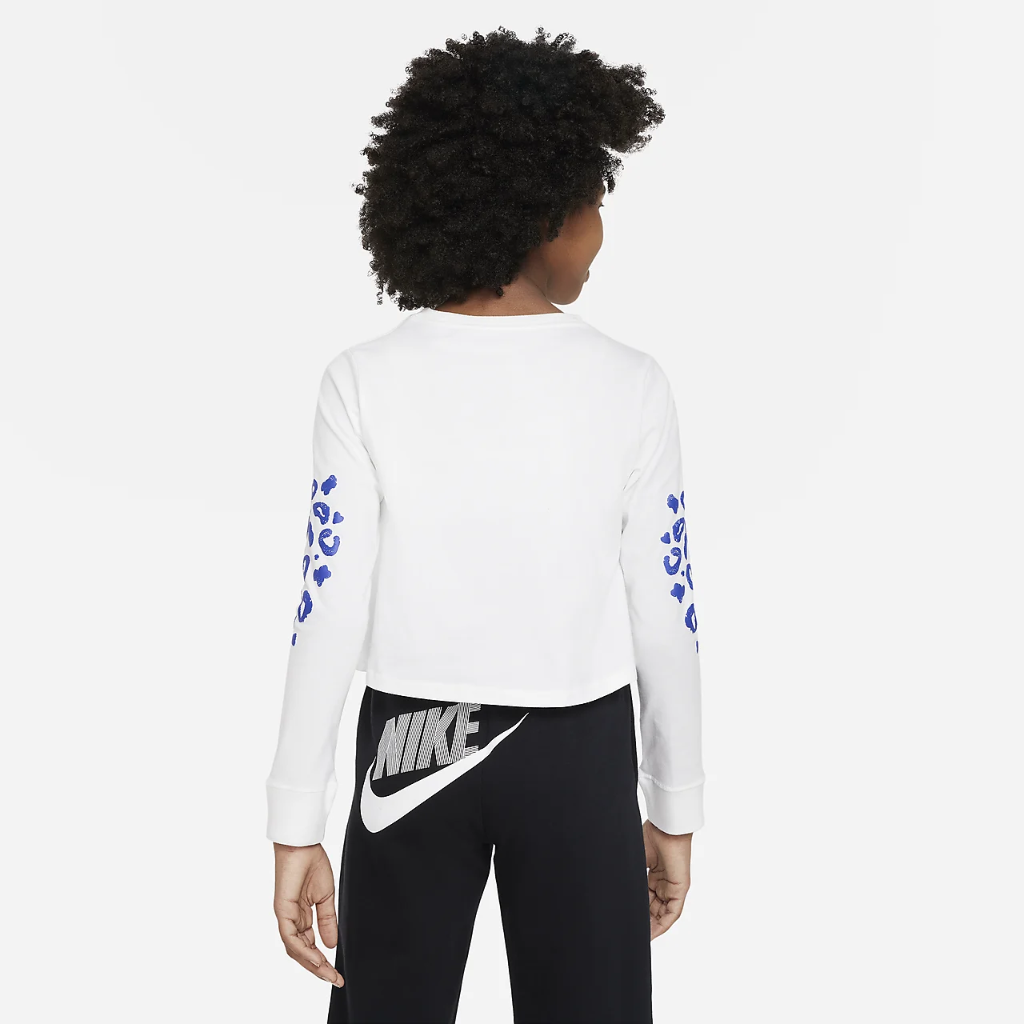 Nike Sportswear Big Kids&#039; (Girls&#039;) Long-Sleeve Cropped T-Shirt DV0561-100