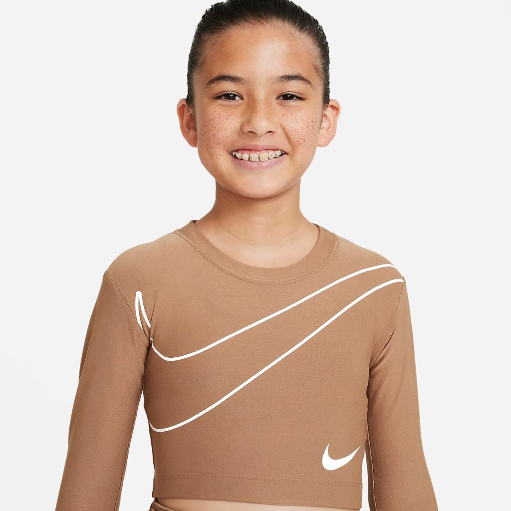 Nike Sportswear Big Kids&#039; Long-Sleeve Crop Top DV3257-258