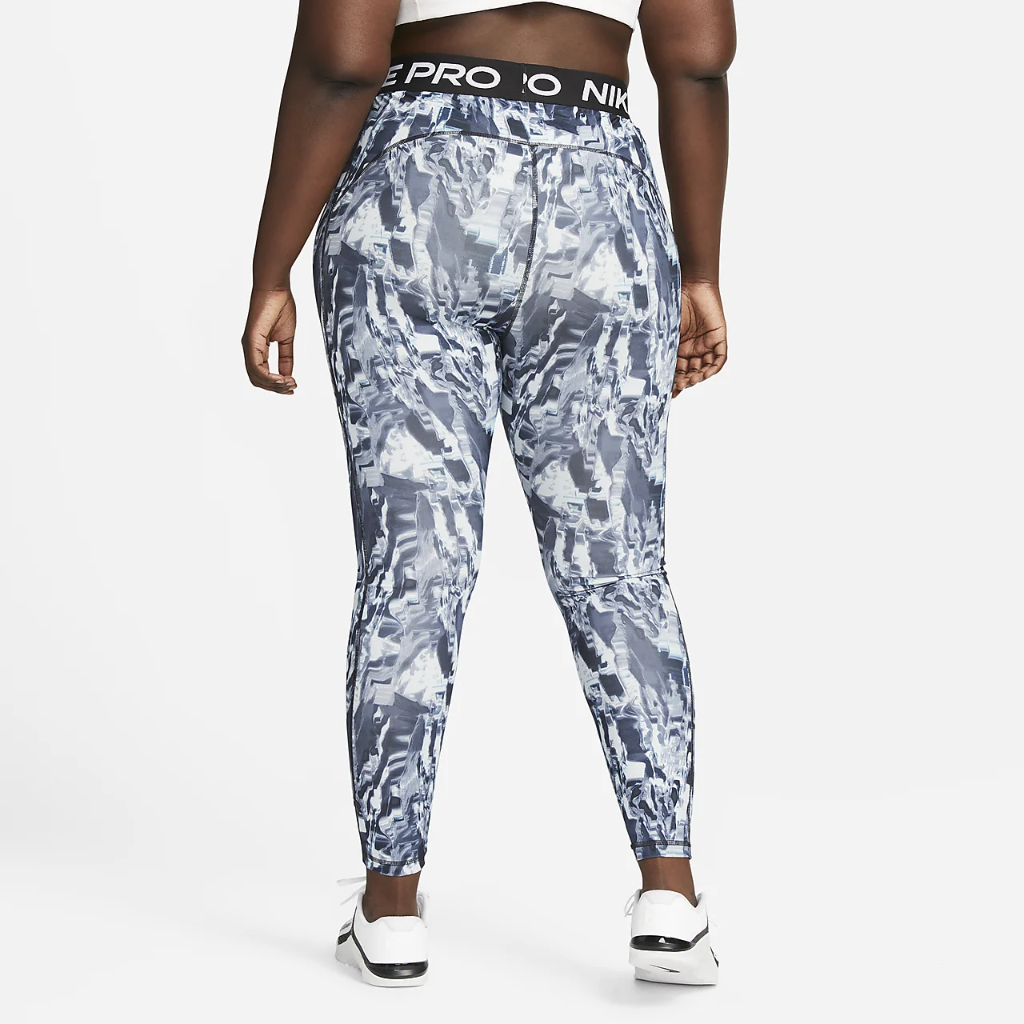 Nike Pro Dri-FIT Women&#039;s Mid-Rise Allover Print Training Leggings (Plus Size) DV4888-010