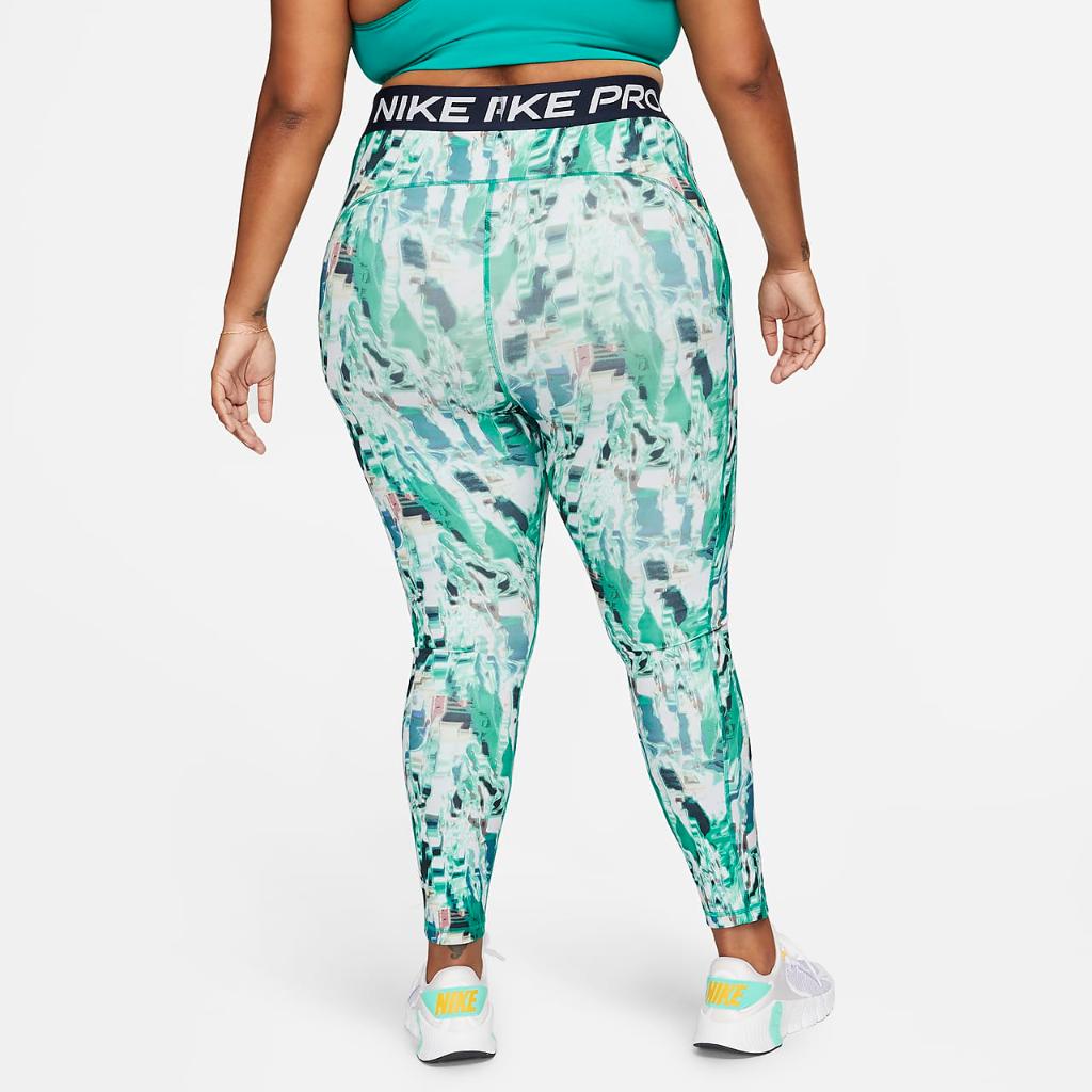 Nike Pro Dri-FIT Women&#039;s Mid-Rise Allover Print Training Leggings (Plus Size) DV4888-365
