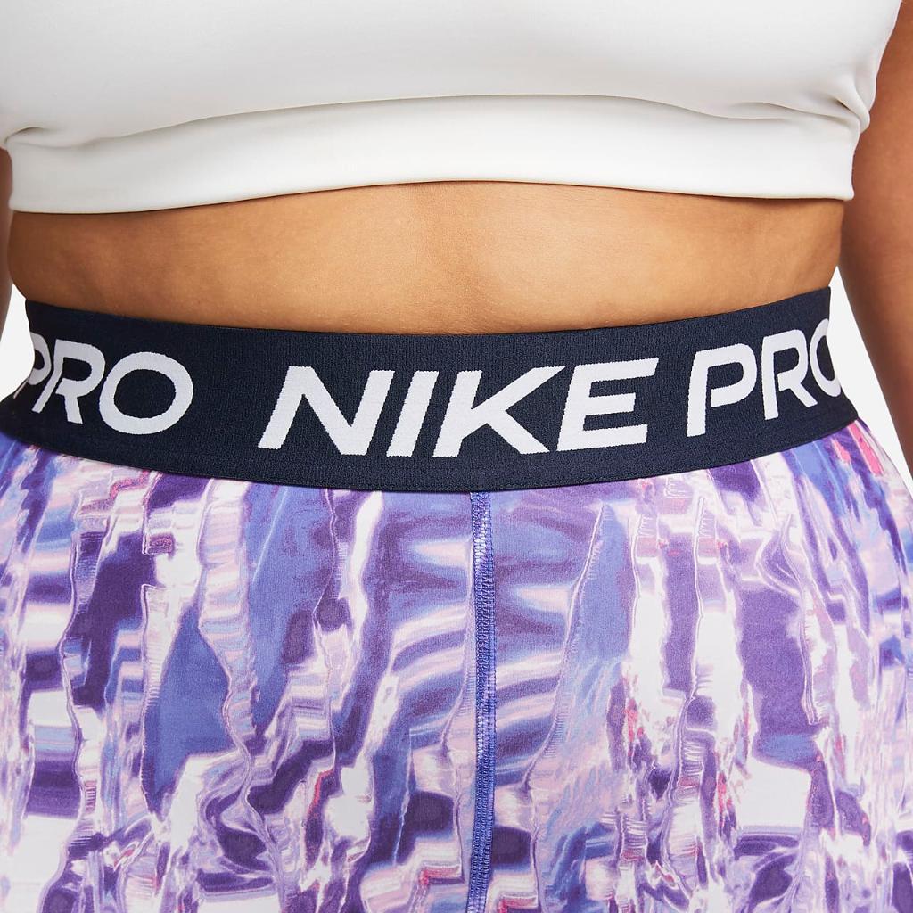 Nike Pro Dri-FIT Women&#039;s Mid-Rise Allover Print Training Leggings (Plus Size) DV4888-430