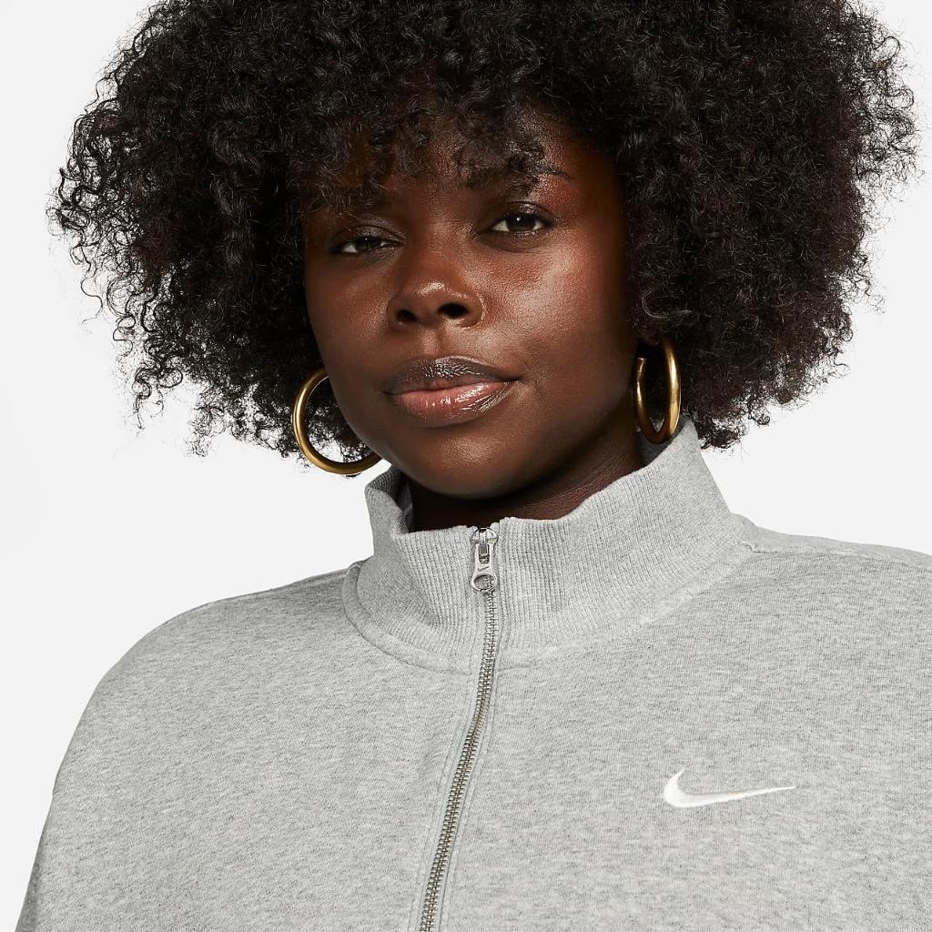 Nike Sportswear Phoenix Fleece Women&#039;s Oversized 1/2-Zip Crop Sweatshirt (Plus Size) DV4988-063