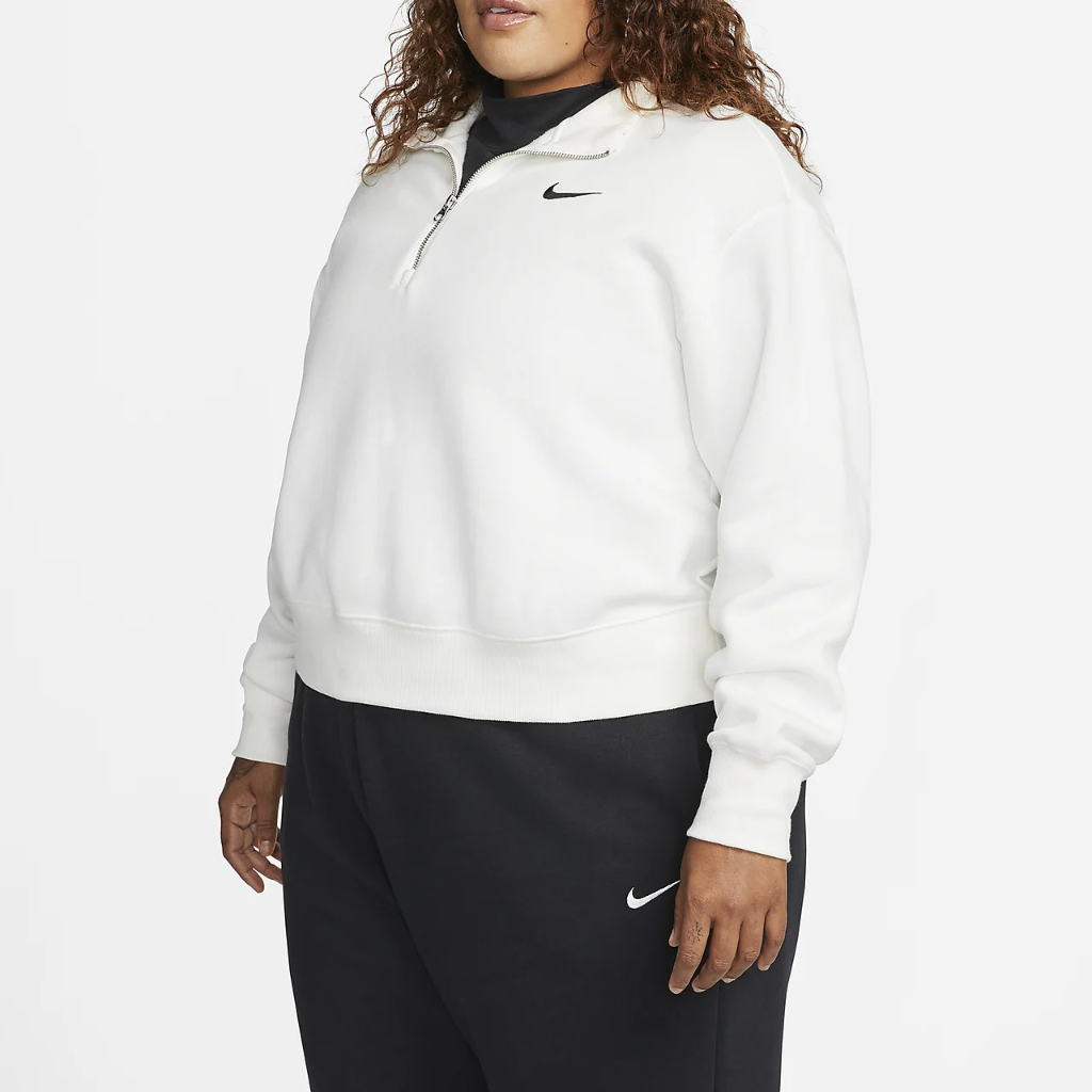 Nike Sportswear Phoenix Fleece Women&#039;s Oversized 1/2-Zip Crop Sweatshirt (Plus Size) DV4988-133