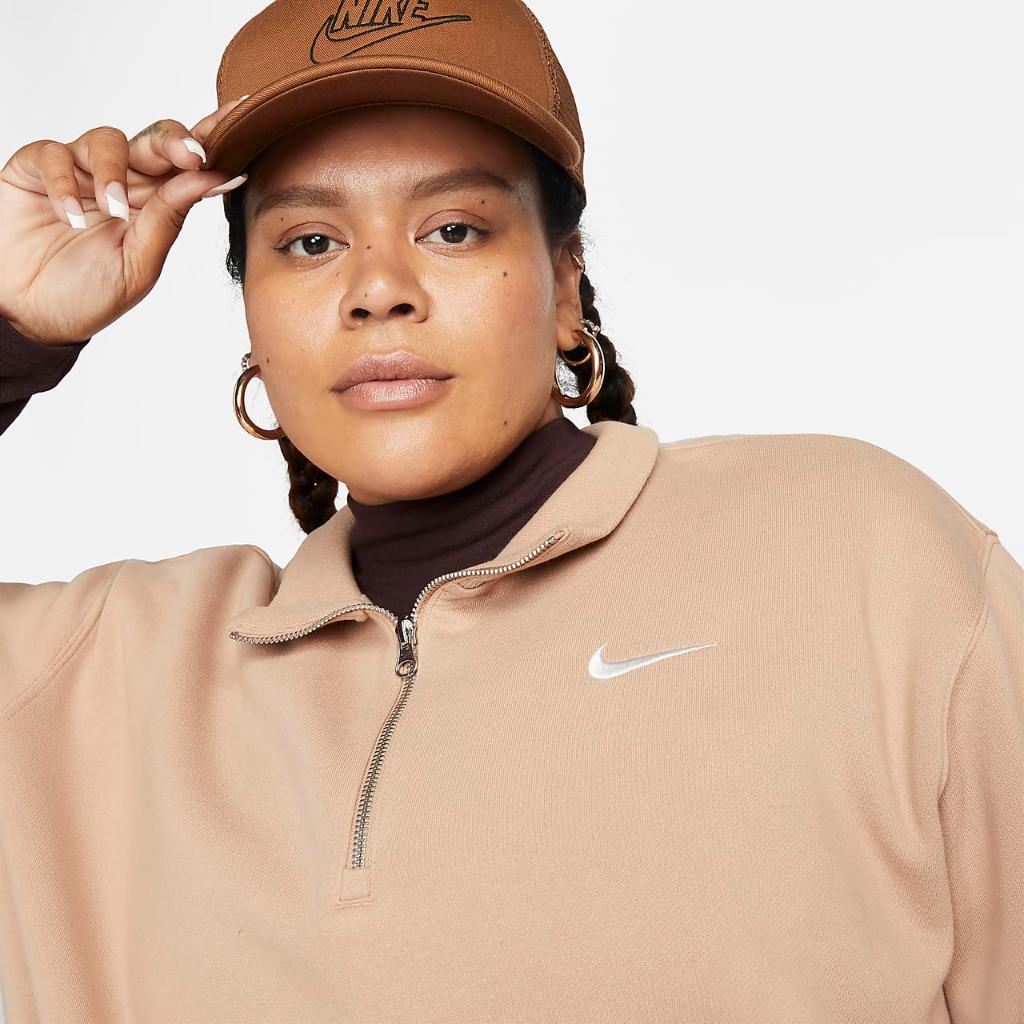 Nike Sportswear Phoenix Fleece Women&#039;s Oversized 1/2-Zip Crop Sweatshirt (Plus Size) DV4988-200