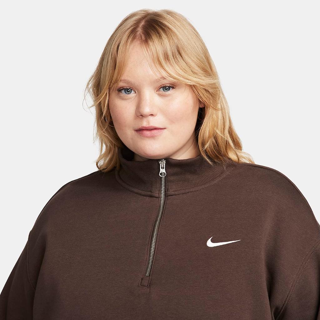 Nike Sportswear Phoenix Fleece Women&#039;s Oversized 1/2-Zip Crop Sweatshirt (Plus Size) DV4988-237
