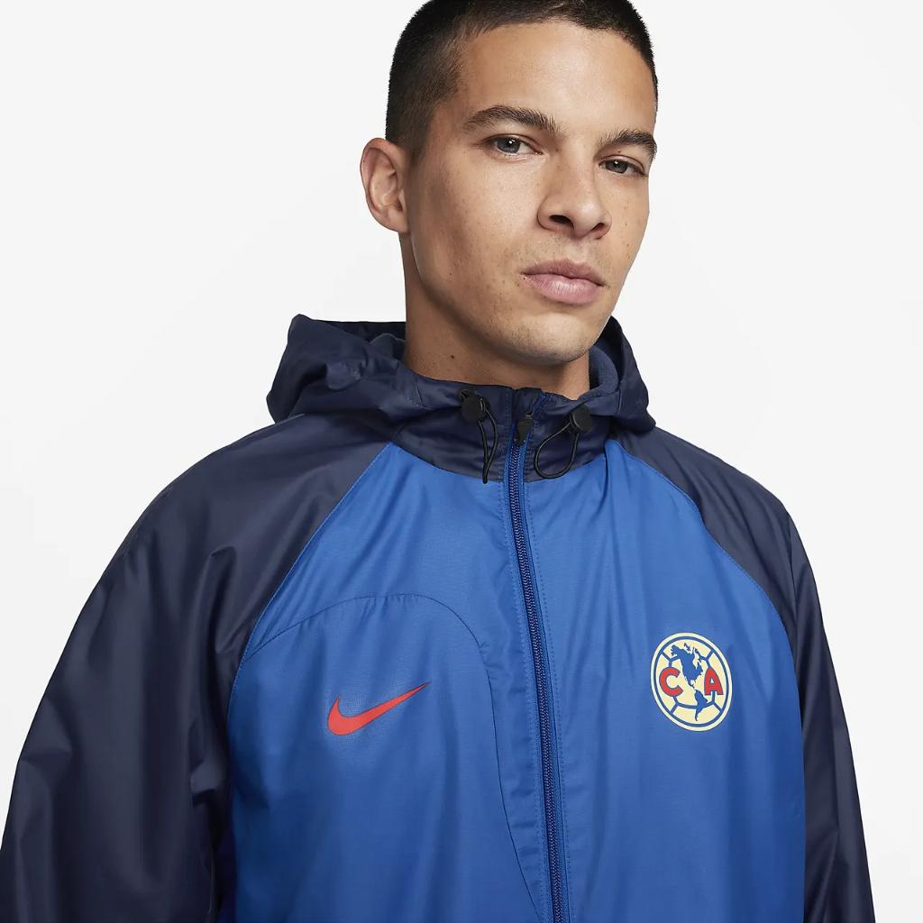 Club América Strike Men&#039;s Nike Soccer Hooded Woven Jacket DV5037-409