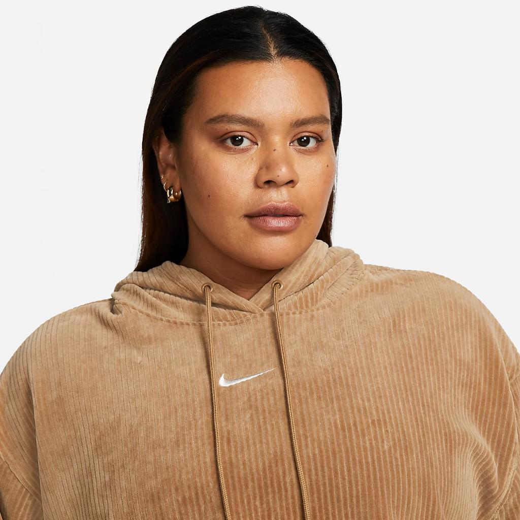 Nike Sportswear Women&#039;s Velour Cropped Pullover Hoodie (Plus Size) DV5076-258