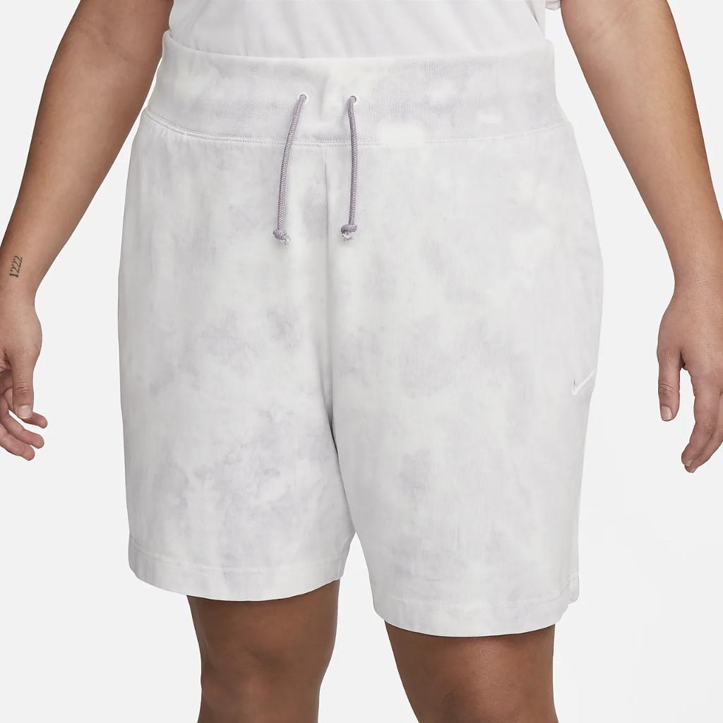 Nike Sportswear Women&#039;s High-Waisted Jersey Cloud-Dye Shorts (Plus Size) DV5079-580
